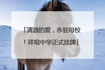 清澈的爱，永驻母校！祥榕中学正式挂牌