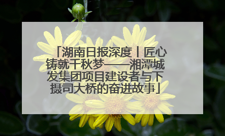 湖南日报深度丨匠心铸就千秋梦——湘潭城发集团项目建设者与下摄司大桥的奋进故事