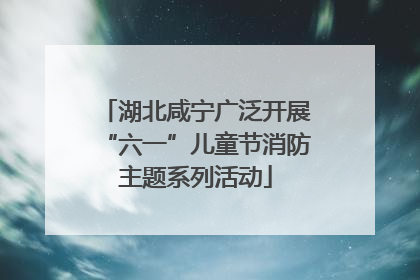 湖北咸宁广泛开展“六一”儿童节消防主题系列活动