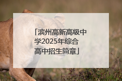 滨州高新高级中学2025年综合高中招生简章