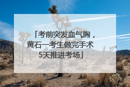 考前突发血气胸，黄石一考生做完手术5天推进考场