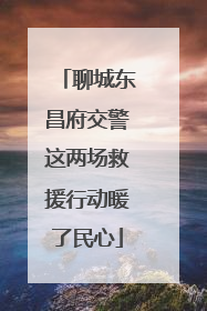 聊城东昌府交警这两场救援行动暖了民心