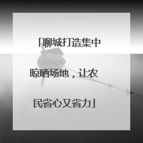 聊城打造集中晾晒场地，让农民省心又省力