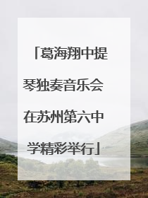 葛海翔中提琴独奏音乐会在苏州第六中学精彩举行