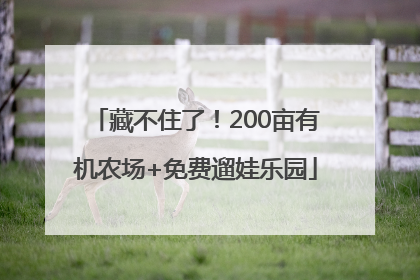藏不住了！200亩有机农场+免费遛娃乐园