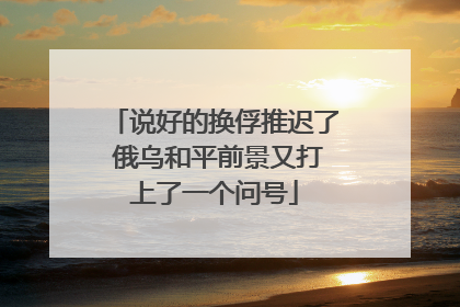 说好的换俘推迟了 俄乌和平前景又打上了一个问号