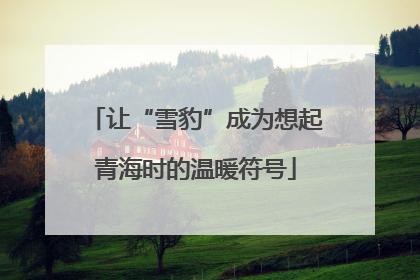 让“雪豹”成为想起青海时的温暖符号