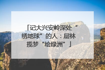 记大兴安岭深处“绣地球”的人：层林揽梦“绘绿洲”