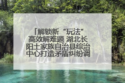 解锁新“玩法” 高效解难题 湖北长阳土家族自治县综治中心打造矛盾纠纷调处“终点站”