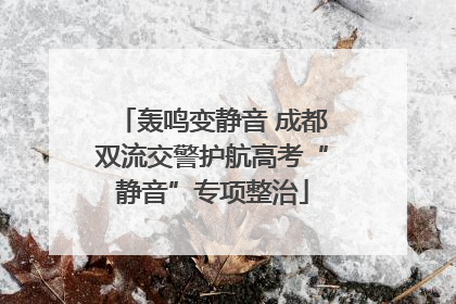 轰鸣变静音 成都双流交警护航高考“静音”专项整治