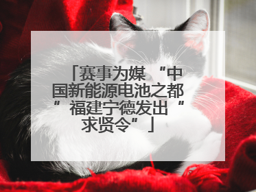 赛事为媒 “中国新能源电池之都”福建宁德发出“求贤令”