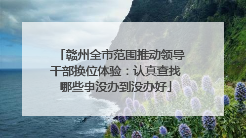 赣州全市范围推动领导干部换位体验：认真查找哪些事没办到没办好