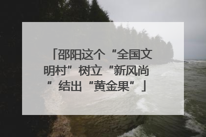 邵阳这个“全国文明村”树立“新风尚”结出“黄金果”