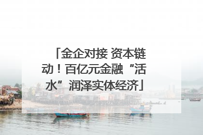 金企对接 资本链动！百亿元金融“活水”润泽实体经济