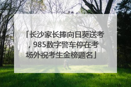 长沙家长捧向日葵送考，985数字警车停在考场外祝考生金榜题名
