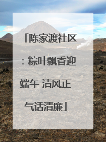 陈家渡社区：粽叶飘香迎端午 清风正气话清廉