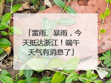 雷雨、暴雨，今天抵达浙江！端午天气有消息了