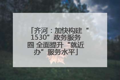 齐河：加快构建“1530”政务服务圈 全面提升“就近办”服务水平