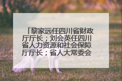 黎家远任四川省财政厅厅长；刘会英任四川省人力资源和社会保障厅厅长；省人大常委会任免一批干部