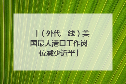 （外代一线）美国最大港口工作岗位减少近半