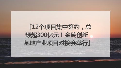 12个项目集中签约，总额超300亿元！金砖创新基地产业项目对接会举行