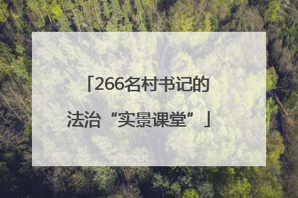 266名村书记的法治“实景课堂”